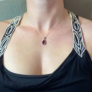 Purple crystal necklace and earrings